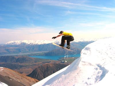 Snowboarder in Neuseeland.