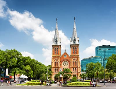 Notre Dame Kathedrale in Ho-Chi-Minh Stadt