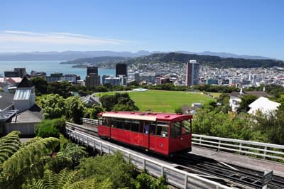 Skyline der Stadt Wellington in Neuseeland