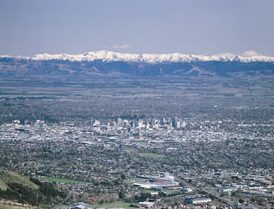 Luftbild von Christchurch, Neuseeland