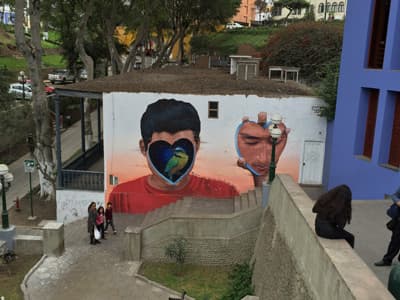 Graffiti im Viertel Barranco in Lima
