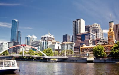 Panoramablick auf die Stadt Melbourne 