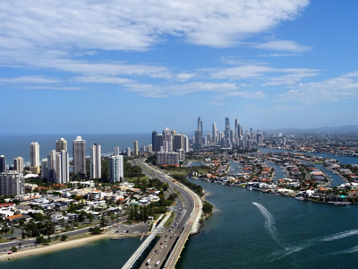Skyline der Gold Coast Australiens
