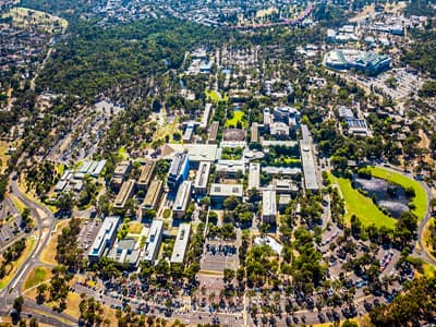 Luftaufnahme des Melbourne Campus