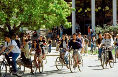 Auf dem Campus der UC Davis wimmelt es nur so von Fahrrädern.