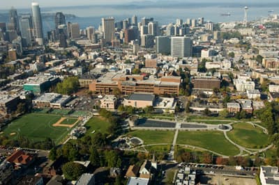 Blick auf Seattle und das Seattle Central College (USA)