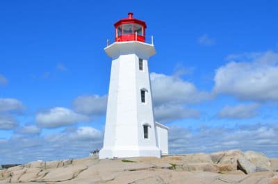 Der Leuchtturm von Peggy's Cove in Nova Scotia (Kanada)