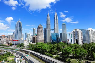 Die Skyline der malaysischen Hauptstadt Kuala Lumpur