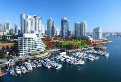 Die Skyline von Vancouver in Kanada