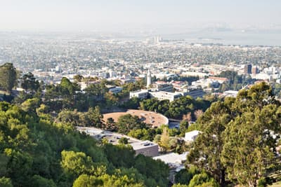Blick vom Campus der UC Berkeley auf die Stadt